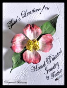 Pink Leather Dogwood Barrette